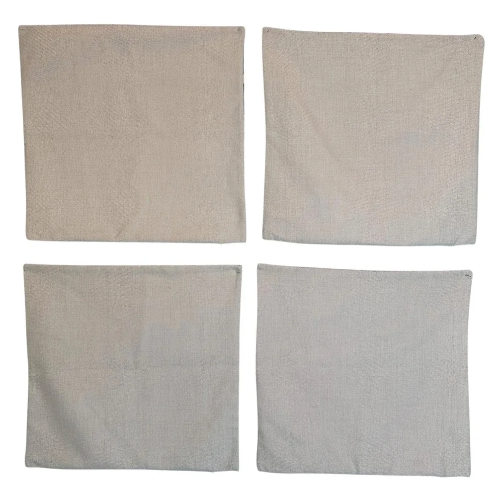 Scandi Modern Pillow Cover Set of Four Floral Bird Pillow Cotton Linen Retro MCM